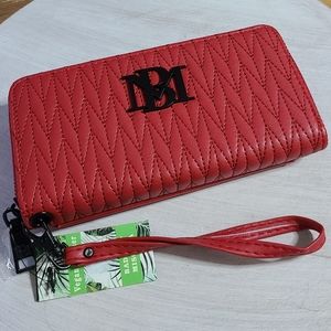 Badgley Mischka Purse Wallet with Zig Zag Quilting Cell Phone Pocket